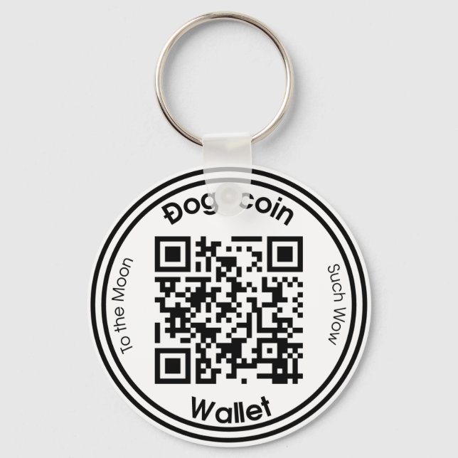 Porte-clés Portefeuille Dogecoin QR Code Round (Recto)