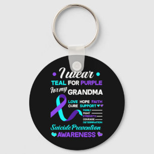 Porte-clés Porter Turquoise Et Violet Pour Mon Grand-Mère Sui