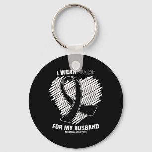 Porte-clés Portez du noir pour le mélanome du cancer de la pe