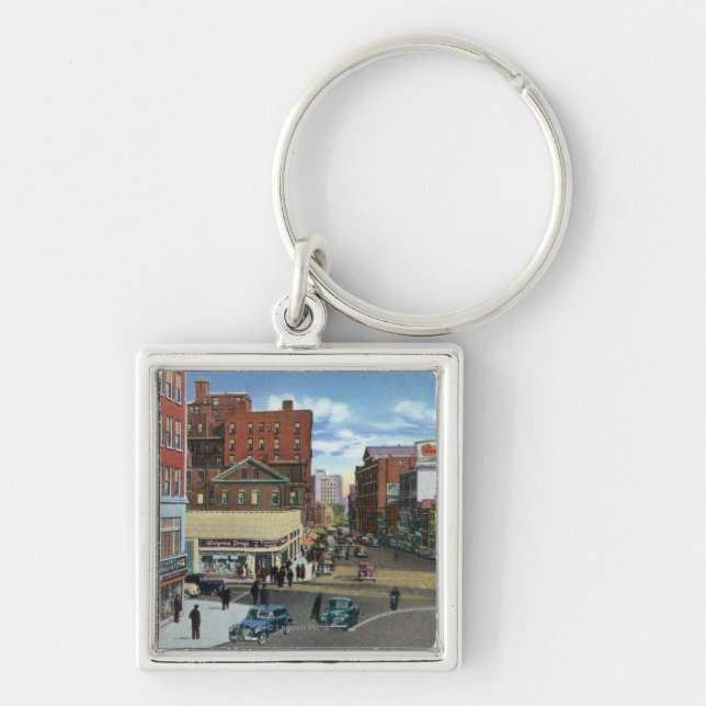 Porte-clés Portland, MaineView du Carré du Congrès (Devant)
