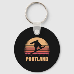 Porte-clés Portland Oregon Snowboard Vintage Ou Rétro 80