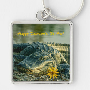 Porte-clés Portrait américain d'alligator Happy Valentines