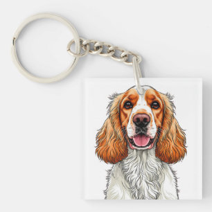Porte-clés Portrait de Chien Cocker Spaniel Anglais