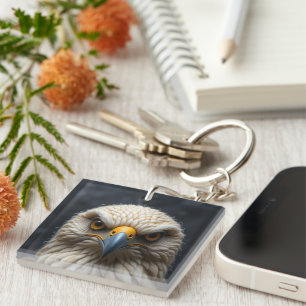 Porte-clés Portrait d'oiseaux feuillés