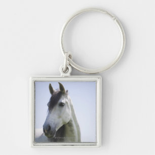 Porte-clés portrait du cheval blanc