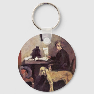 Porte-clés Portrait du peintre Sattler avec son grand Dan