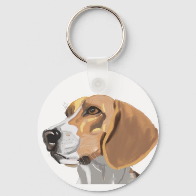 Porte-clés Portrait d'une tête de Beagle (Recto)