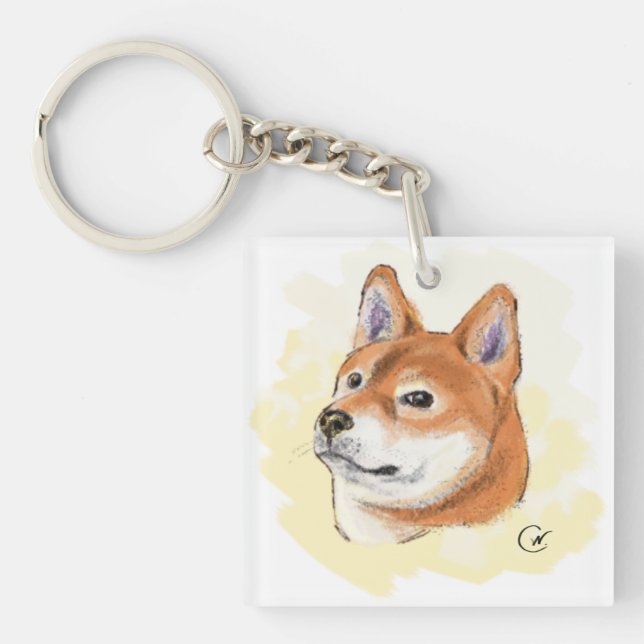 Porte-clés Portrait mignon de chien de Shiba Inu (Devant)