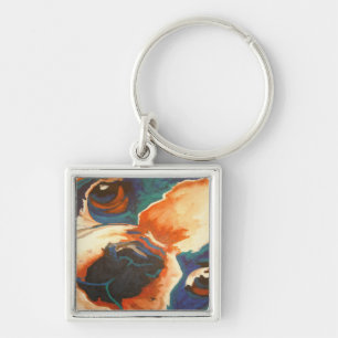 Porte-clés Portrait pour animaux de compagnie français Bulldo