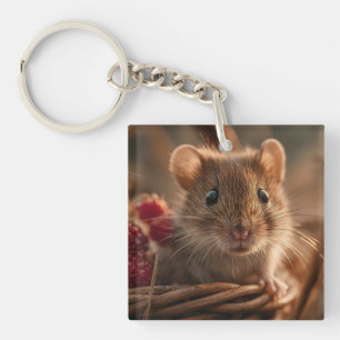 Porte-clés Portrait ultra rapproché d'une adorable souris sau