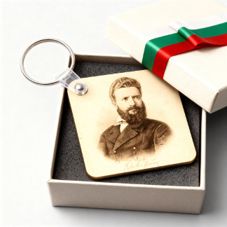 Porte-clés Portrait vintage de Hristo Botev, patriote bulgare