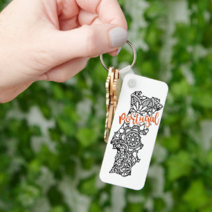 Porte-clés Portugal Floral Mandala Silhouette