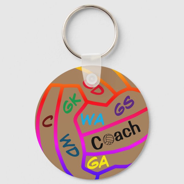 Porte-clés Positions du joueur Clavier Netball Coach Netball (Recto)