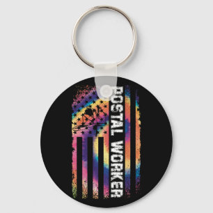 Porte-clés Postal Worker American Flag Tie Dye Mail Carrier