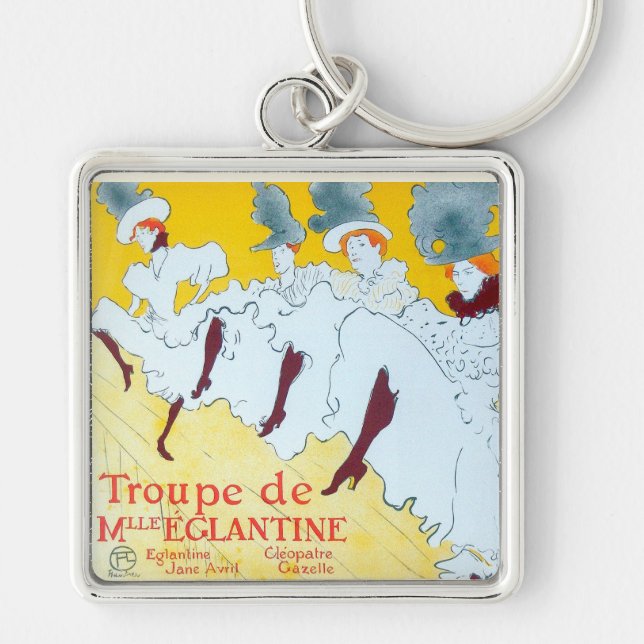 Porte-clés Poster de la fille dansante Jaune Toulouse Lautrec (Devant)
