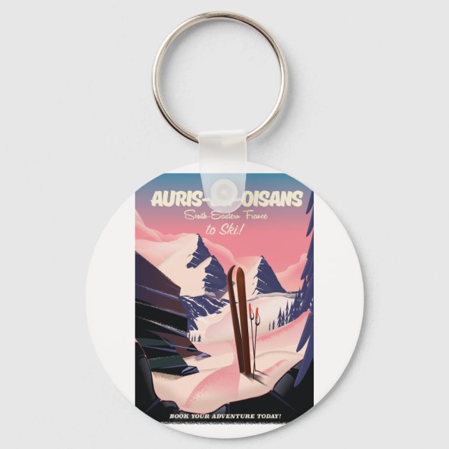 Porte-clés poster de ski AURIS-EN-OISANS France (Recto)
