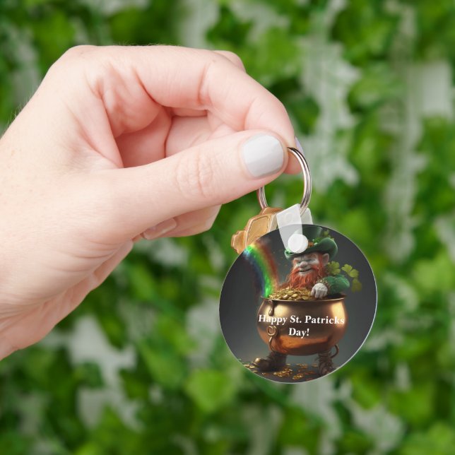 Porte-clés Pot de Leprechaun en Or  (main)