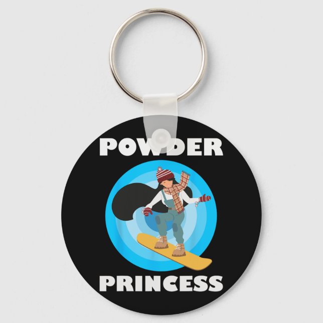 Porte-clés Poudre de snowboard Princess Funny Snowboard Girls (Recto)