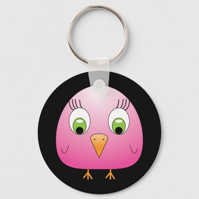 Porte-clés poule B rose (Recto)