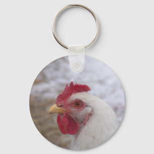 Porte-clés Poule blanche