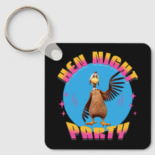 Porte-clés Poules drôles Soirée de poulet humour de fête