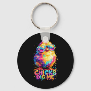 Porte-clés Poules Me Creusent Drôle Tie Dye Gles Joyeux Jour