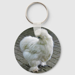 Porte-clés Poulet blanc Silkie Photo