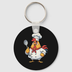 Porte-clés Poulet de dessin animé cuisinier coq chef cuisine