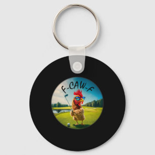Porte-clés Poulet de golf F-caw-f adulte drôle Oiseau Coq Hum