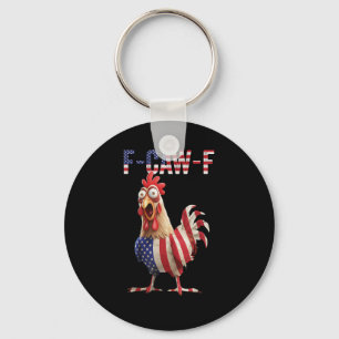 Porte-clés Poulet drôle F-Caw-F drapeau américain F-Caw-F amé