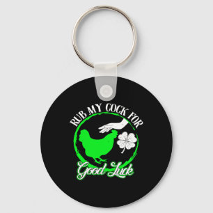Porte-clés Poulet Frotte Moi Pour Bonne Chance St Patricks Da