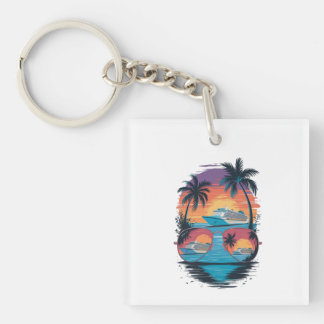 Porte-clés Poulet mignon au bord de la mer