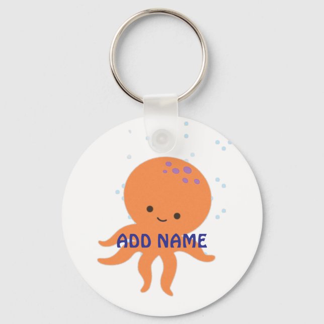 Porte-clés Poulpe de dessin animé personnalisé mignon (Recto)