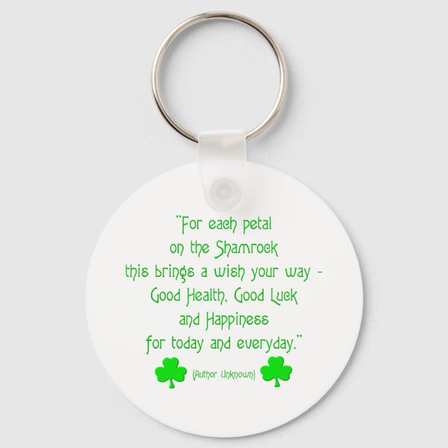 Porte-clés Pour chaque pétale sur le shamrock... (Recto)
