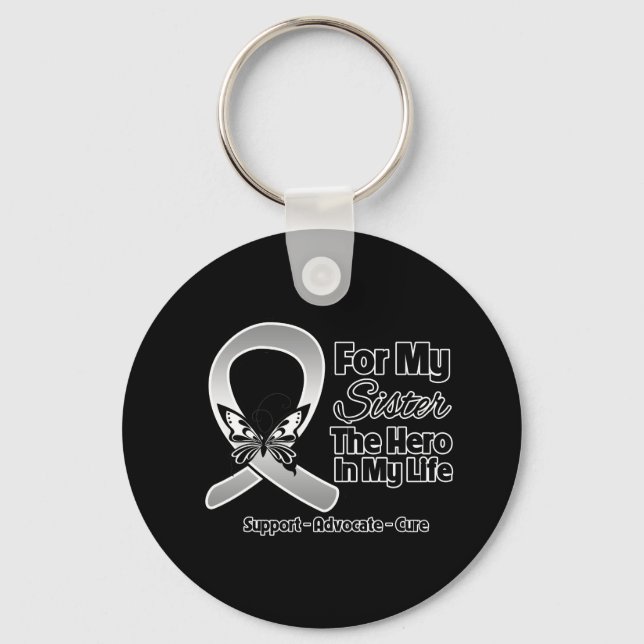 Porte-clés Pour Mon Héros Ma Soeur - Cancer Du Cerveau (Recto)
