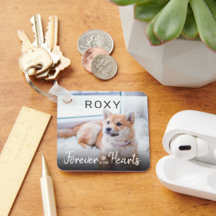 Porte-clés Pour toujours dans nos coeurs Nom Pet Loss Memoria