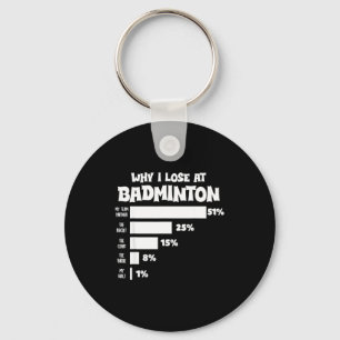 Porte-clés Pourquoi je perds au badminton Excuses drôles Shut