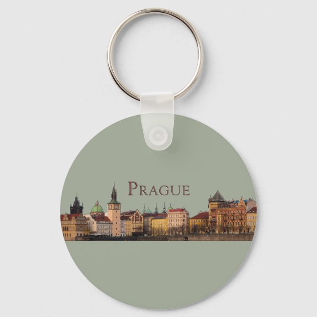 Porte-clés Prague : Skyline de la vieille ville (Recto)