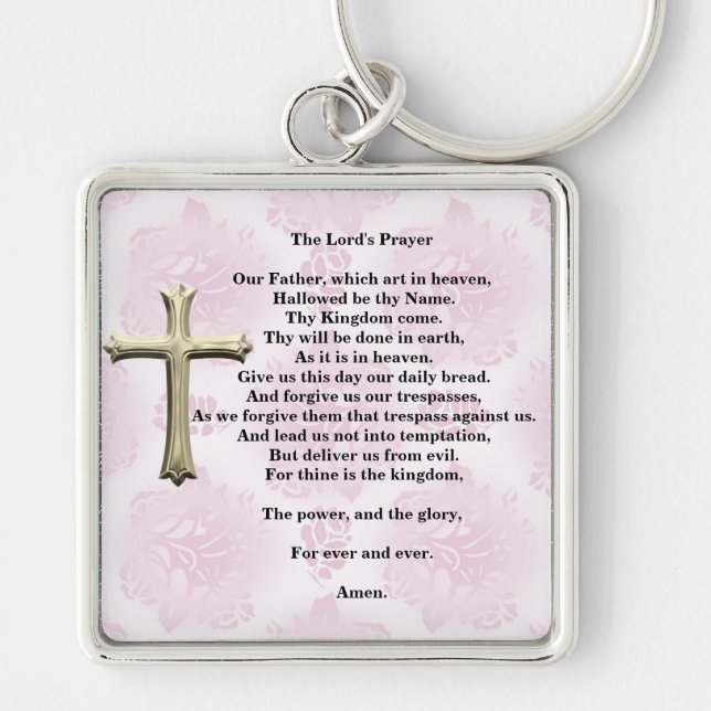 Porte-clés Prayer du seigneur (rose) (Devant)