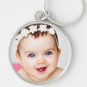 Porte-clés Precious Photo Memory Mother's Day Silver Round 