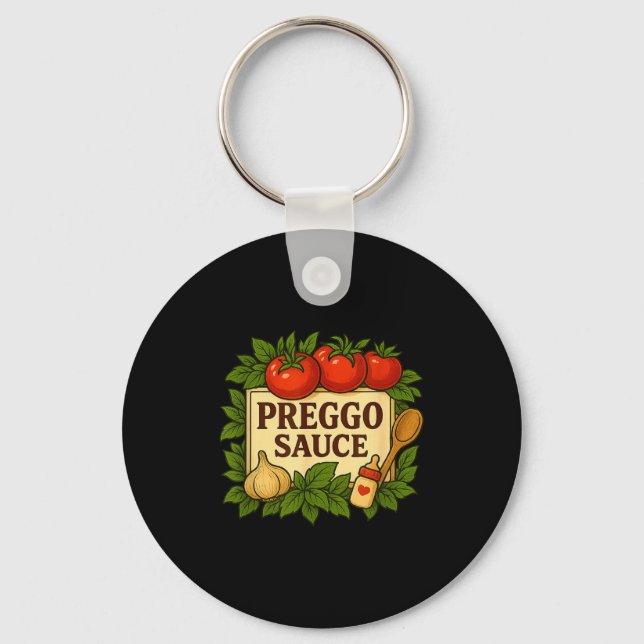 Porte-clés Preggo Sauce Costume Funny Pregnancy Announcement  (Recto)