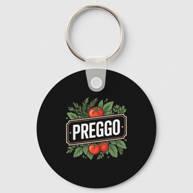 Porte-clés Pregnancy Announcement Prego Pasta Sauce Funny Pre (Recto)