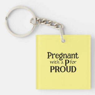 Porte-clés Pregnant Fier Nouvelle Mère Typographie Cadeau pou