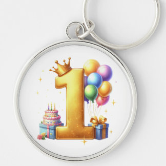 Porte-clés Premier anniversaire doré