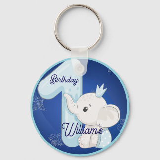 Porte-clés Premier anniversaire d'un éléphant bébé adorable