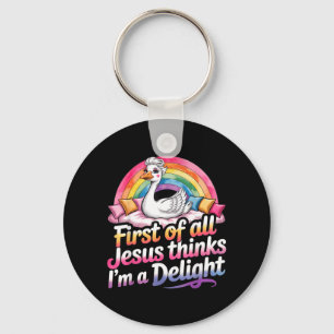 Porte-clés Premier Jésus pense qu'un design de jars drôle est