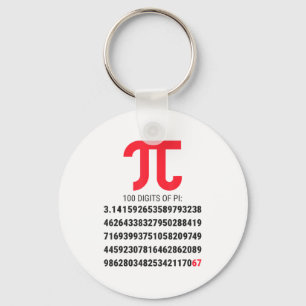 Porte-clés Premières 100 Chiffres De Pi 67 Nerds Geeks Prof D