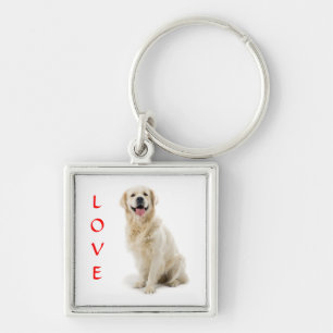 Porte-clés Premium Amour de Chiot Retriever Dore J