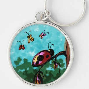 Porte-clés Premium Keychain, Ladybug on a Branch Painting