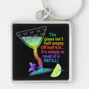 PORTE-CLÉS PREMIUM KEYCHAINS - GLASS HALF FULL